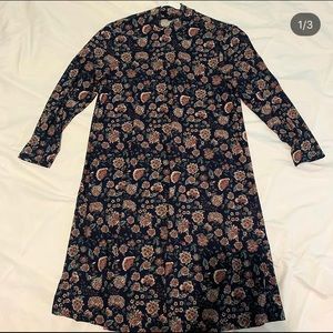 Navy Print T-shirt Dress